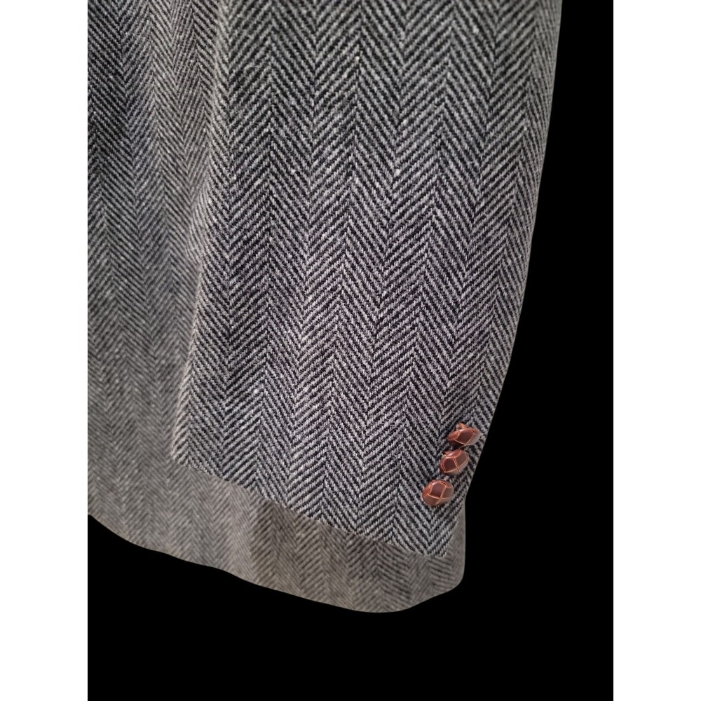Vintage English Manor Wool Tweed Blazer Mens 44R Gray 2 Button Sport Coat Jacket - Picture 4 of 14